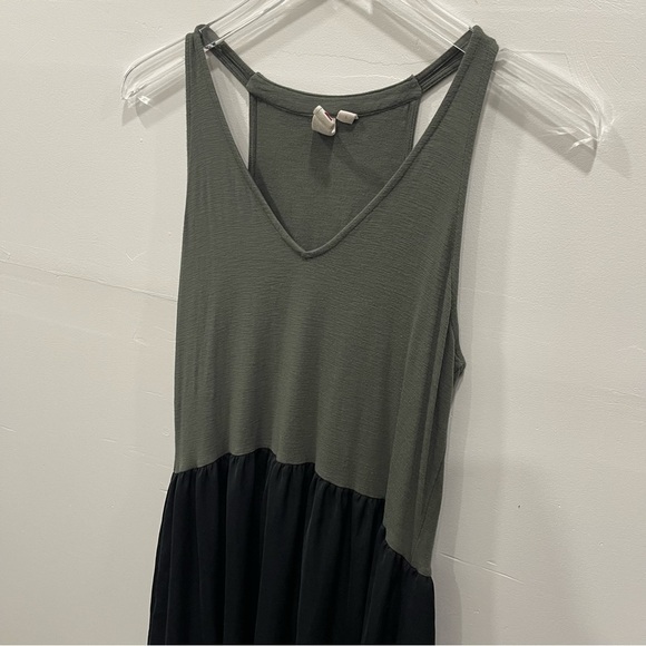 Anthropologie Dolan Fabiana Knit Dress Tank V-Neck Sleeveless Green Black Small - Picture 4 of 8